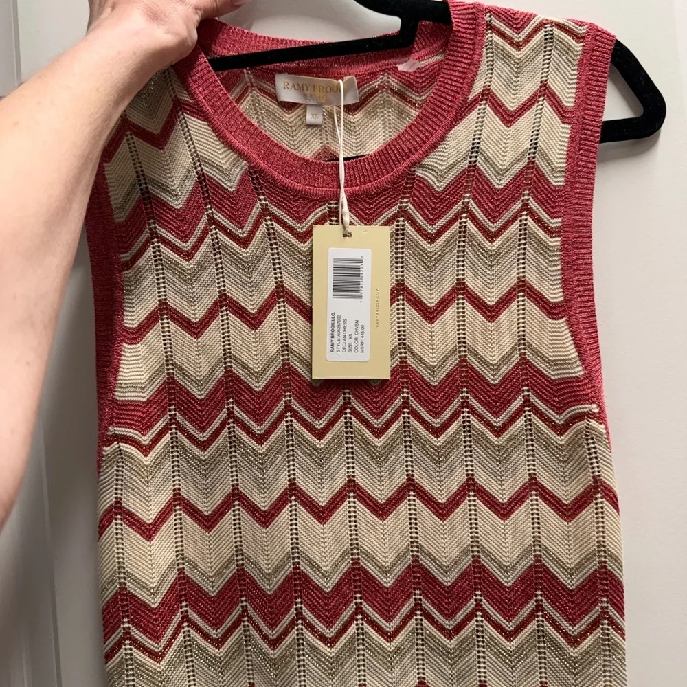 Ramy Brook is Chevron Knit Dress with Pink Accents - Picture 4 of 4